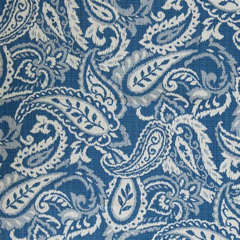 blue paisley upholstery fabric